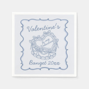 Valentineser av blått bindemedel pappersservett