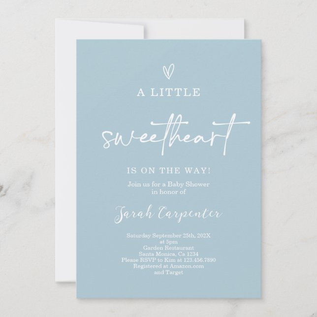 Valentineser Baby Shower Boy Inbjudningar (Framsida)