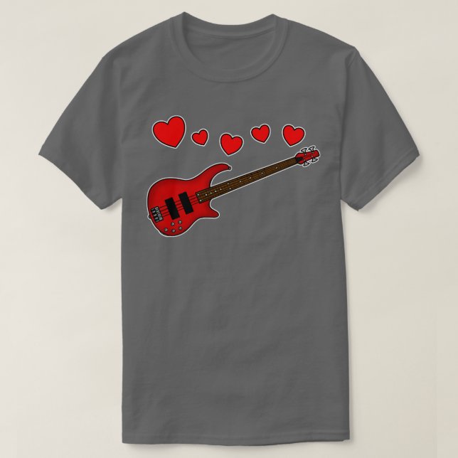 Valentineser Bass Guitar Bassistance Bröllop Music T Shirt (Design framsida)