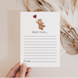 Valentineser Bear Time Capsule Note Card Julkort