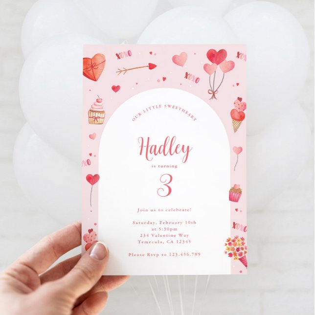 Valentineser Bjud in på födelsedag Inbjudningar (Valentines Birthday Invitation)