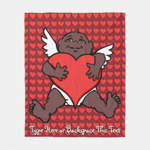 Valentineser Blanket African Cupid Anpassningsbar Fleecefilt