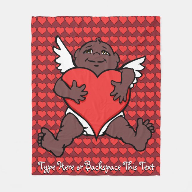 Valentineser Blanket African Cupid Anpassningsbar  Fleecefilt (Framsidan)