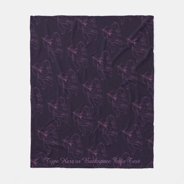 Valentineser Blanket Cupid Kärlek Anpassningsbar B Fleecefilt (Framsidan)