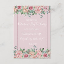 Valentineser Blommigt Party Stil inbjudningar