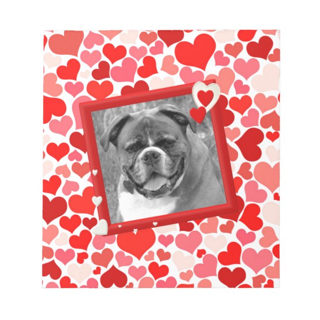 Valentineser Boxer-Hund Anteckningsblock (Framsida)