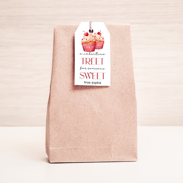 Valentineser Cuptårta Märkre Presentetikett (Skapare uppladdad)