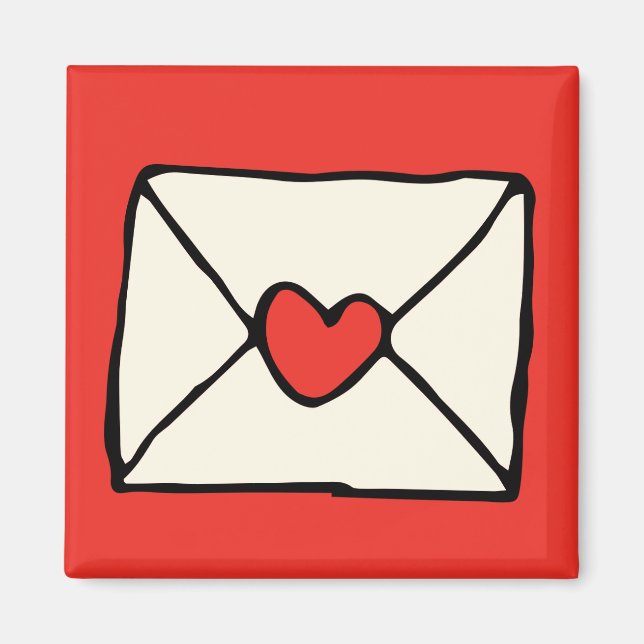 Valentineser Doodles Red Heart Kärlek Note Clip Ar Magnet (Framsidan)