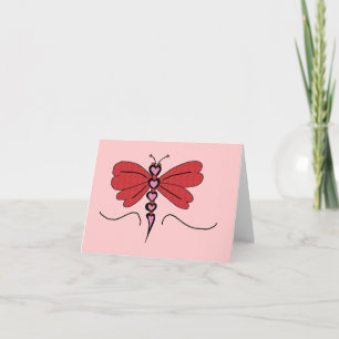 Valentineser Dragonfly tomt anteckningskort