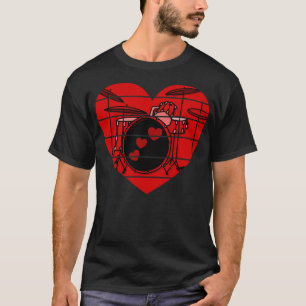 Valentineser Drummer Drum Teacher Bröllop Musician T Shirt