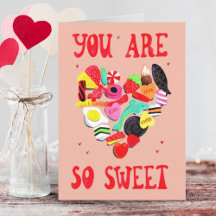 Valentineser du är så sötad godis hjärta