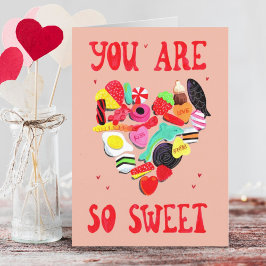 Valentineser du är så sötad godis hjärta helgkort