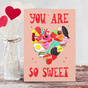 Valentineser du är så sötad godis hjärta helgkort