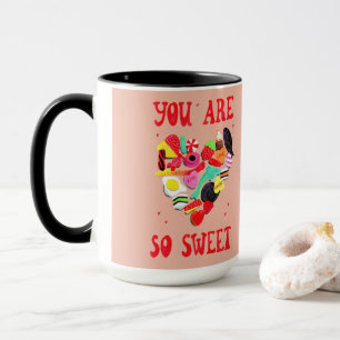 Valentineser du är så sötad godis hjärta mugg