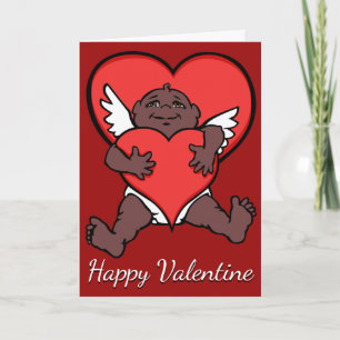 Valentineser för Anpassningsbar av afrika-cupid-ko Helgkort