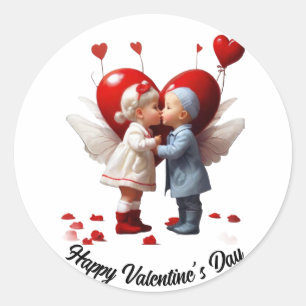 valentineser för anpassningsbarna på Alla hjärtans Runt Klistermärke
