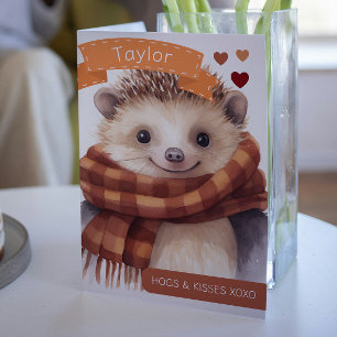 Valentineser för Cute Hedgehogs och Kisses personl Helgkort