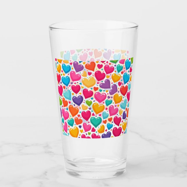 Valentineser för färgstarka regnbågslangar glaskopp (Framsida)