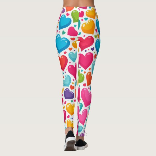 Valentineser för färgstarka regnbågslangar leggings (Baksida)