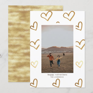 valentineser för fotfotsfolie i guld inbjudningar