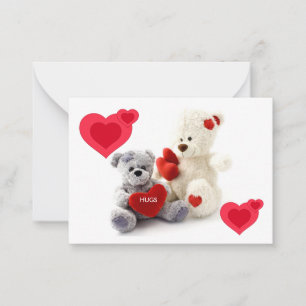 Valentineser för grått- och hörselskadade barnkor anteckningskort