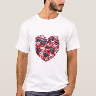 Valentineser för Ljuny Fransk Bulldog T Shirt