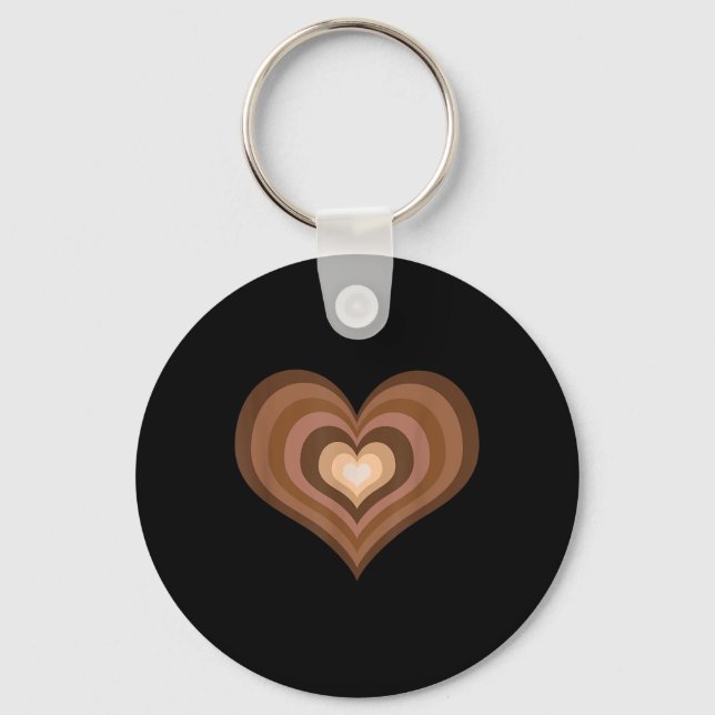 Valentineser för Melanin Retro Heart Black History Nyckelring (Framsida)