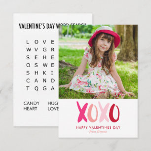 Valentineser för Ord Search Game Photo Classroom Inbjudningar