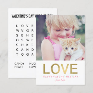 Valentineser för Ord Search Game Photo Classroom Inbjudningar