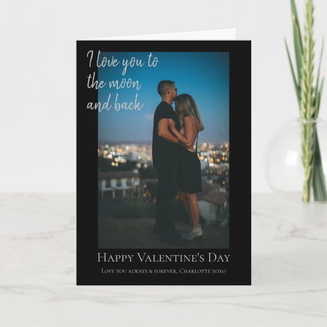 Valentineser för personlig Måne och Bakfoto Helgkort (Framsida)