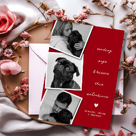 Valentineser för Pugs & Kisses Photo Collage Julkort