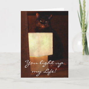 Valentineser för Roligt av katt och lampa eller Ro Helgkort