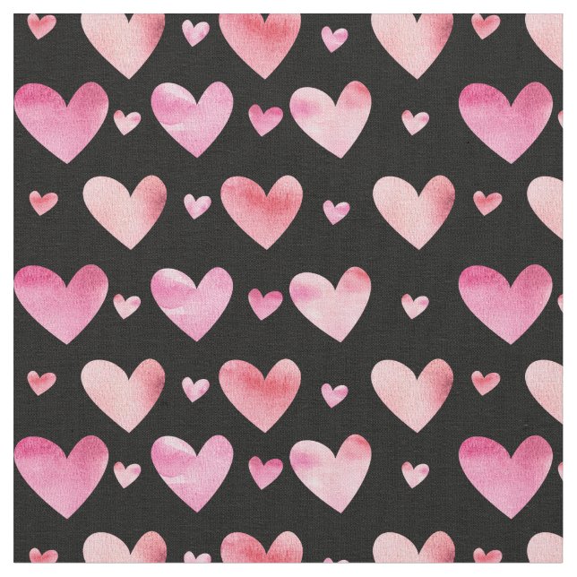 Valentineser för rosa vattenfärghistommar tyg (Närbild)
