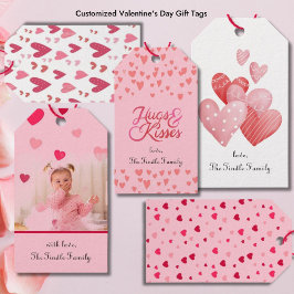 Valentineser för rött färgämne i Rosa med kugghöns Presentetikett