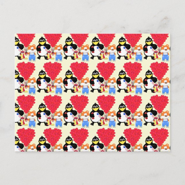 Valentineser för tecknad av underbara barn helg vykort (Framsida)