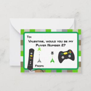 Valentineser för Video Game Gamer School Classroom Anteckningskort