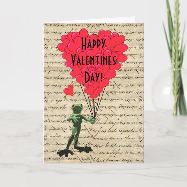 Valentineser från lung groda och hjärta helgkort (Framsida)