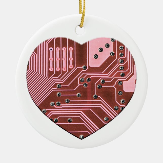 Valentineser från Red Heart Circuit Board Julgransprydnad Keramik (Framsidan)