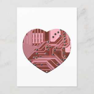 Valentineser från Red Heart Circuit Board Vykort