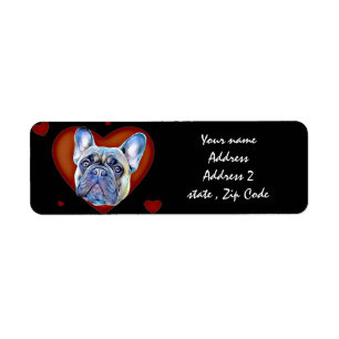 Valentineser Fransk Dockhundsvalpar Adressetikette Returadress Etikett