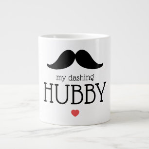 Valentineser Graphic Mustache My Dash Hubby Heart Jumbo Mugg