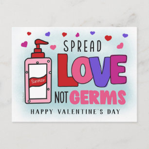 Valentineser Hand Sanitizer Spread Kärlek Not Germ Vykort