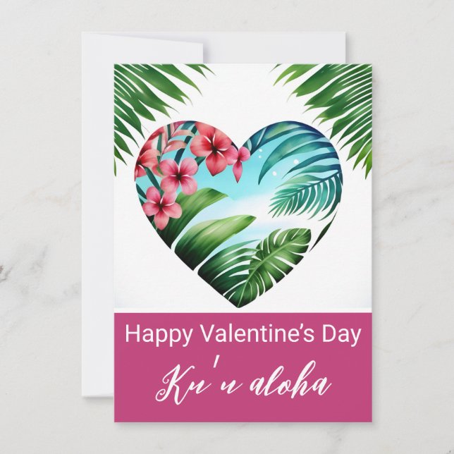 Valentineser Hawaii Unisex-kort (Framsida)