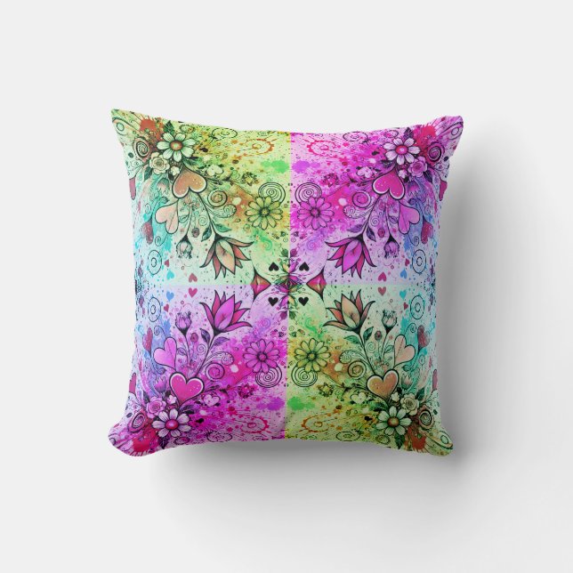 Valentineser Hearearter Daisy Splatter Art-filter  Kudde (Framsida)