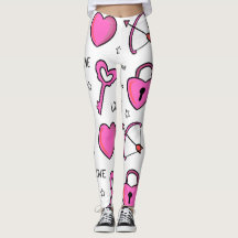 Valentineser Heart & Nyckel All-over-Print Legging