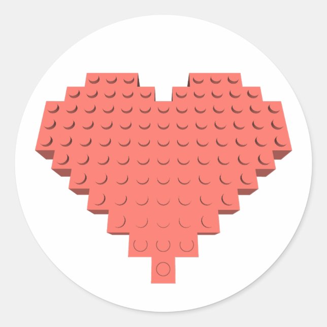 Valentineser Hjärtform Runt Klistermärke (Framsida)