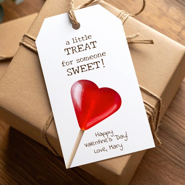 Valentineser Hjärtlollipop, söt behandling Presentetikett (Skapare uppladdad)