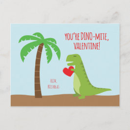 Valentineser i dinosauriklass - T-Rex Helg Vykort