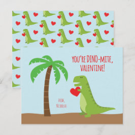 Valentineser i dinosauriklass - T-Rex Helg Vykort