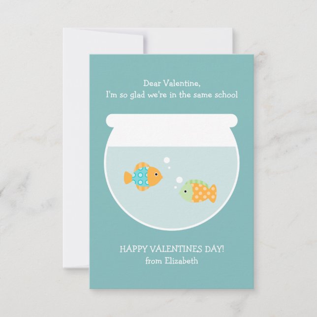 Valentineser i fiskeklassrummet inbjudningar (Framsida)